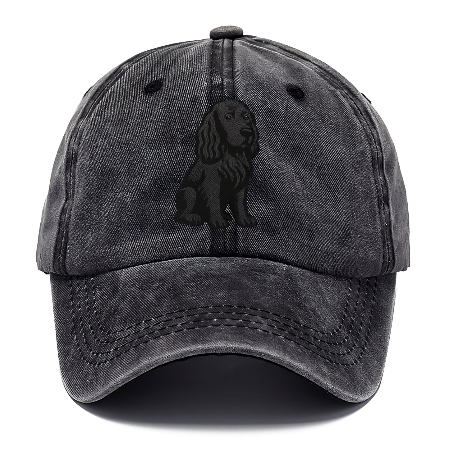Field Spaniel - Black silky coat embroidered pose - Classic Cap - Graphite
