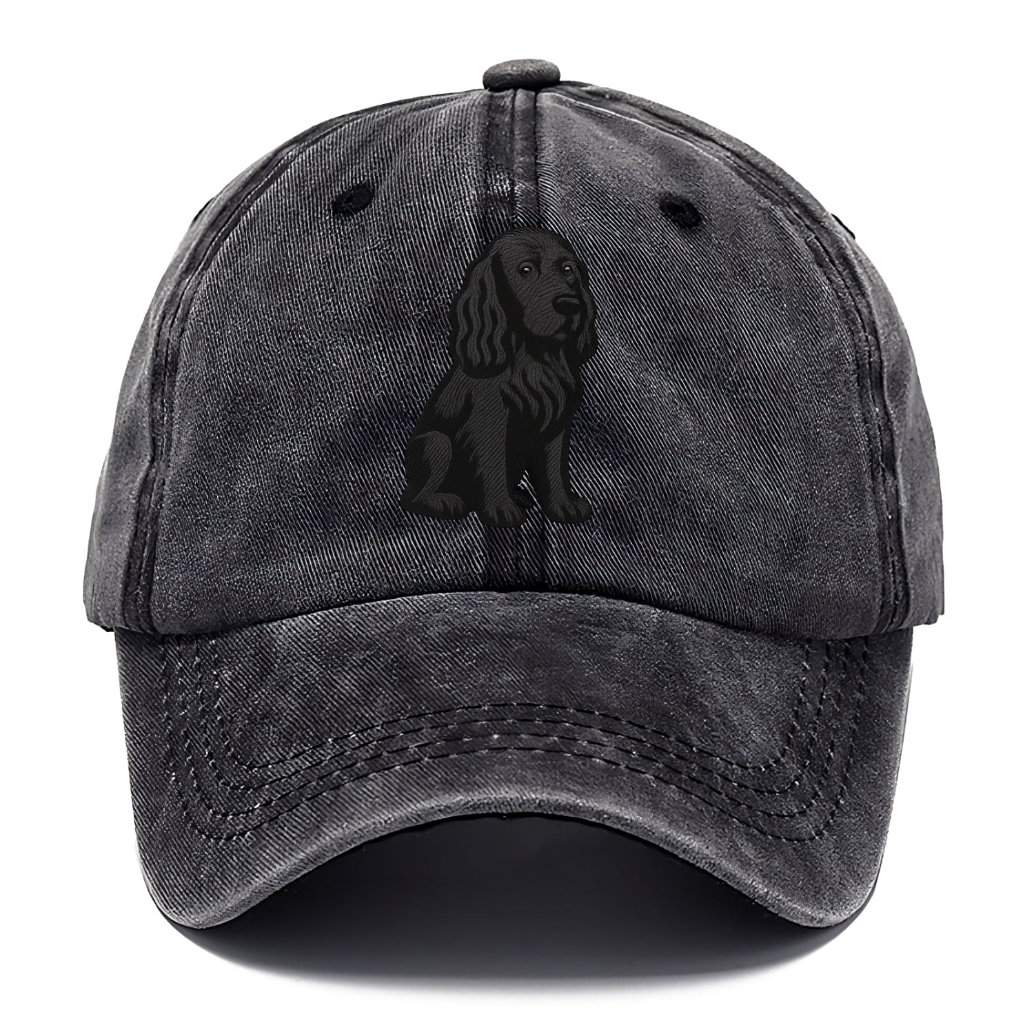 Field Spaniel - Black silky coat embroidered pose - Classic Cap - Graphite
