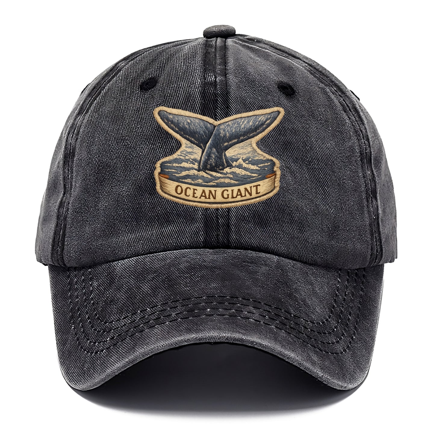 WHALE TAIL - diving whale in blue and gray , ocean giant - Classic Cap - Graphite