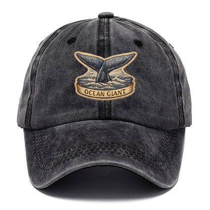 WHALE TAIL - diving whale in blue and gray , ocean giant - Classic Cap - Graphite