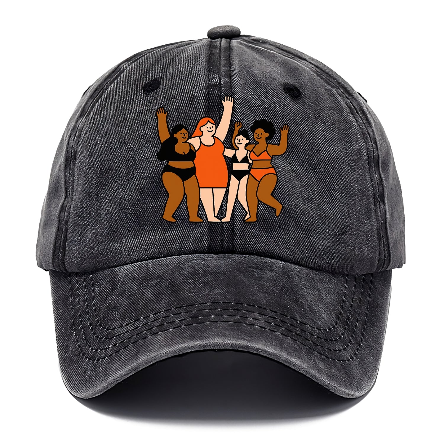 Diverse body types celebrating together - body positivity movement, all bodies are - Classic Cap - Graphite