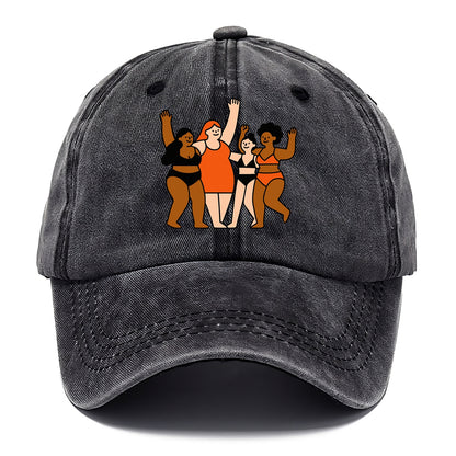 Diverse body types celebrating together - body positivity movement, all bodies are - Classic Cap - Graphite