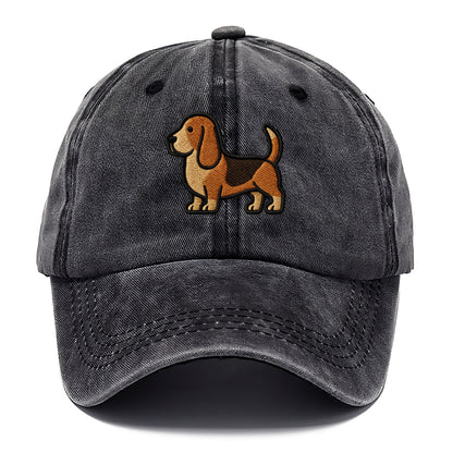 Basset Hound - Trendy low-rider design with prominent black outline - Classic Cap - Graphite