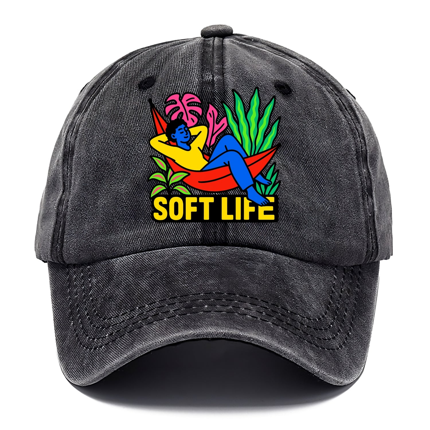 Person relaxing in hammock with plants - "soft life" aesthetic, peaceful living goals - Classic Cap - Graphite