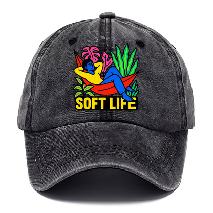 Person relaxing in hammock with plants - "soft life" aesthetic, peaceful living goals - Classic Cap - Graphite
