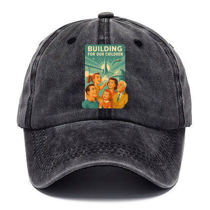 Multiple generations celebrating progress together - "Building for Our Children" - - Classic Cap - Graphite