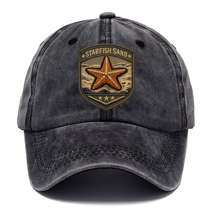 STARFISH SAND - sea star in orange and tan , beachcomber - Classic Cap - Graphite