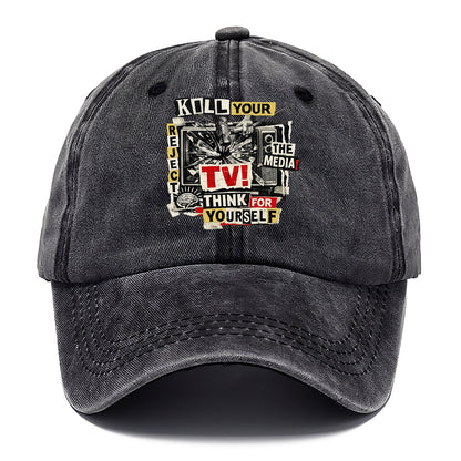 KILL YOUR TV | Smashed television | Reject media | Think for yourself | Analog - Classic Cap - Graphite
