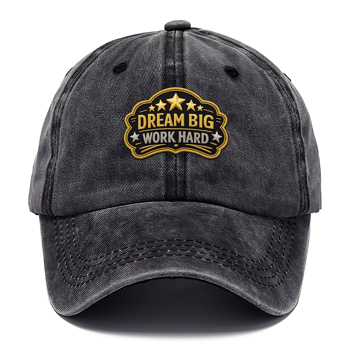 DREAM BIG WORK HARD - stars with text in gold , aspiration - Classic Cap - Graphite