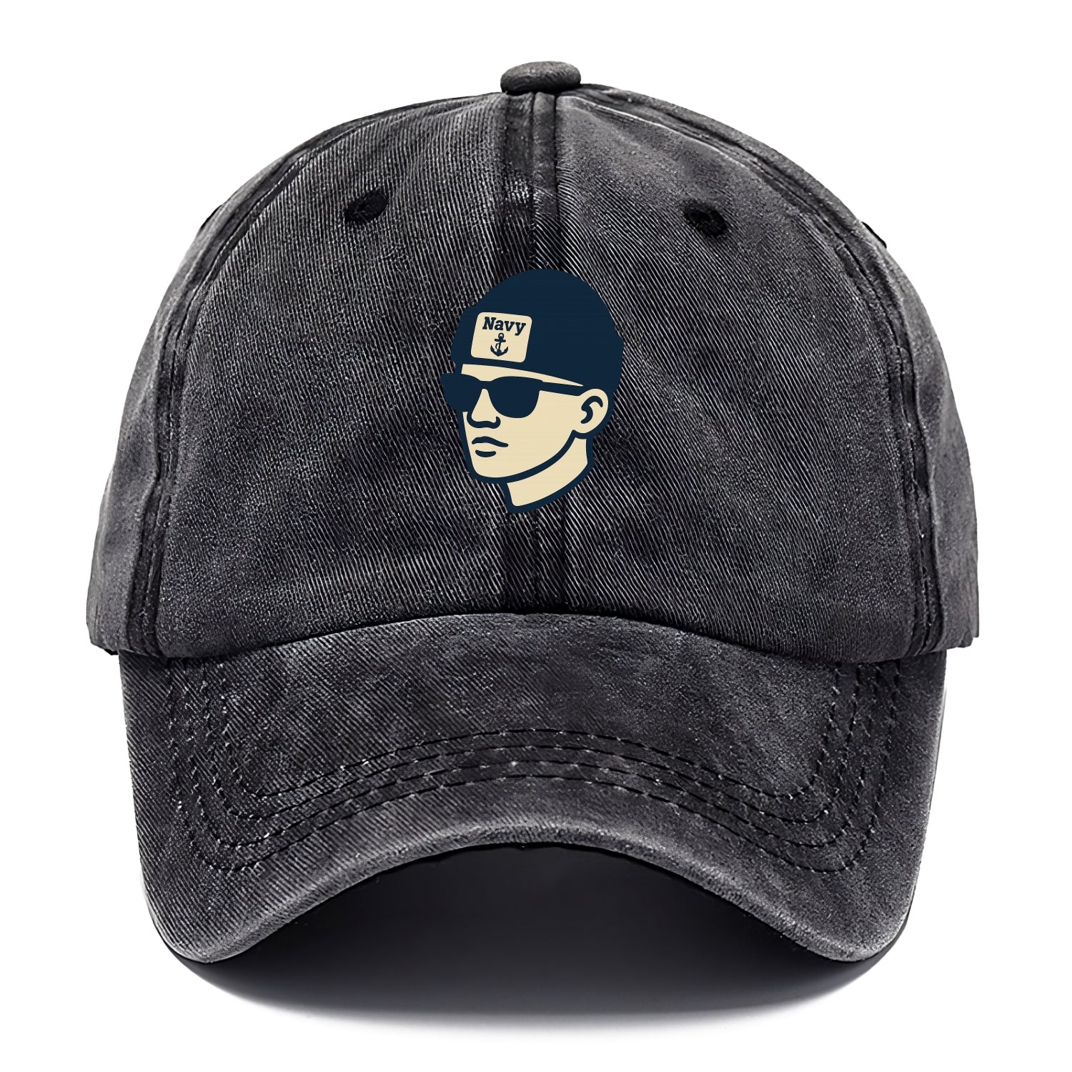Annapolis Midshipman wearing Navy beanie with anchor patch - Classic Cap - Graphite