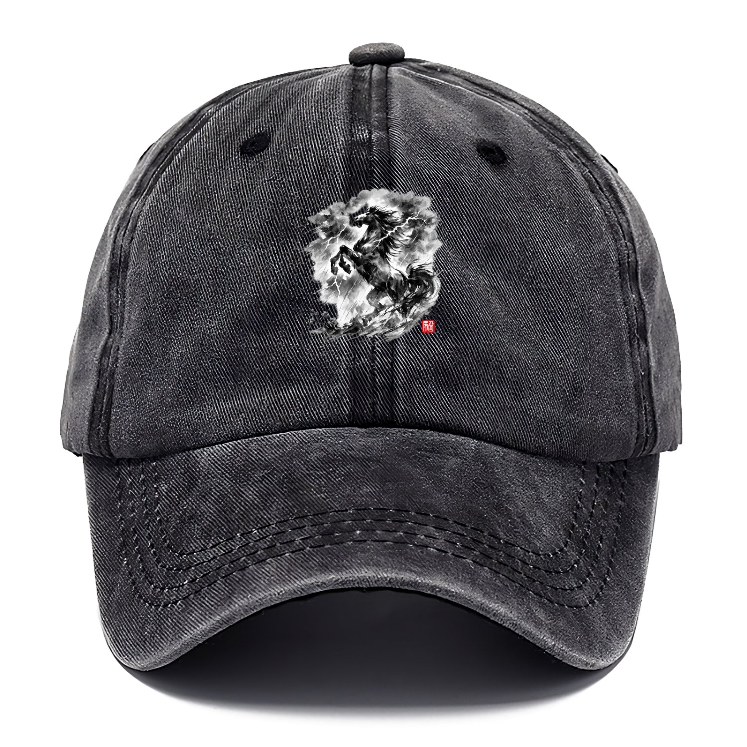 THUNDER HORSE | Storm horse with lightning elements | Dramatic storm clouds - Classic Cap - Graphite