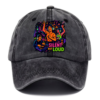 Silent disco dancers with glowing headphones - "Silent But Loud" - unique concert - Classic Cap - Graphite