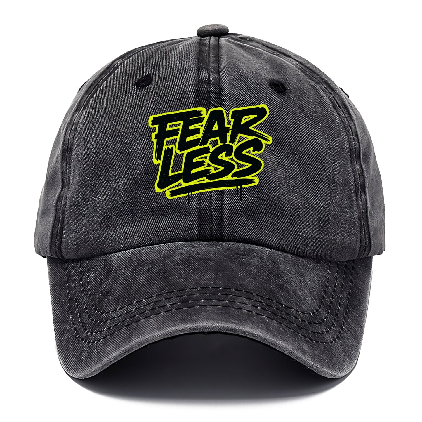 Bold typography design - "FEARLESS" - courage, bravery, facing challenges head on - Classic Cap - Graphite