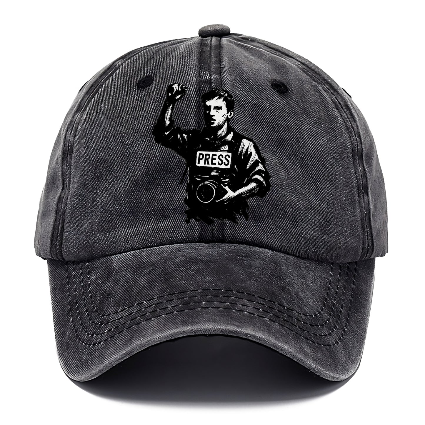 Journalist with camera - press freedom ink painting - Classic Cap - Graphite