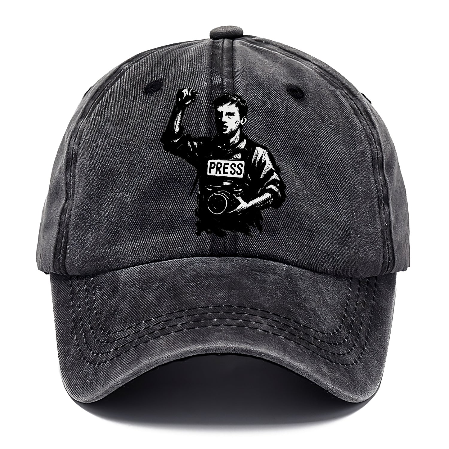 Journalist with camera - press freedom ink painting - Classic Cap - Graphite