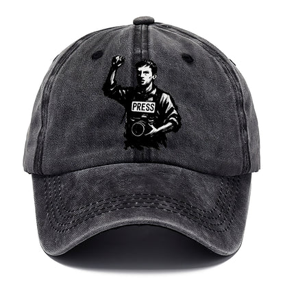 Journalist with camera - press freedom ink painting - Classic Cap - Graphite