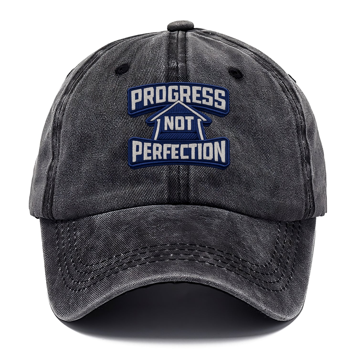 PROGRESS NOT PERFECTION - arrow with text in blue , growth mindset - Classic Cap - Graphite