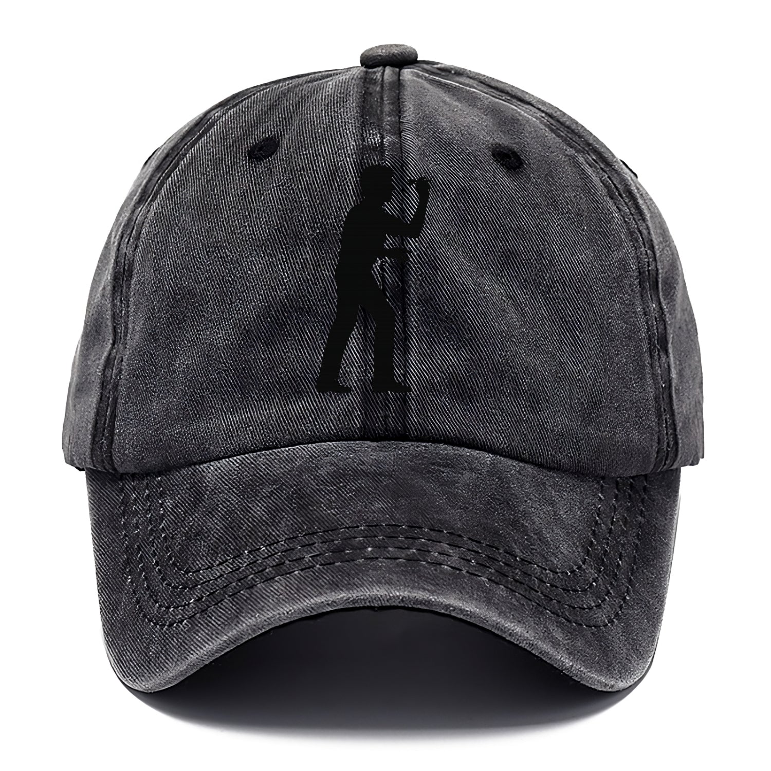 Darts player in throwing stance - Classic Cap - Graphite