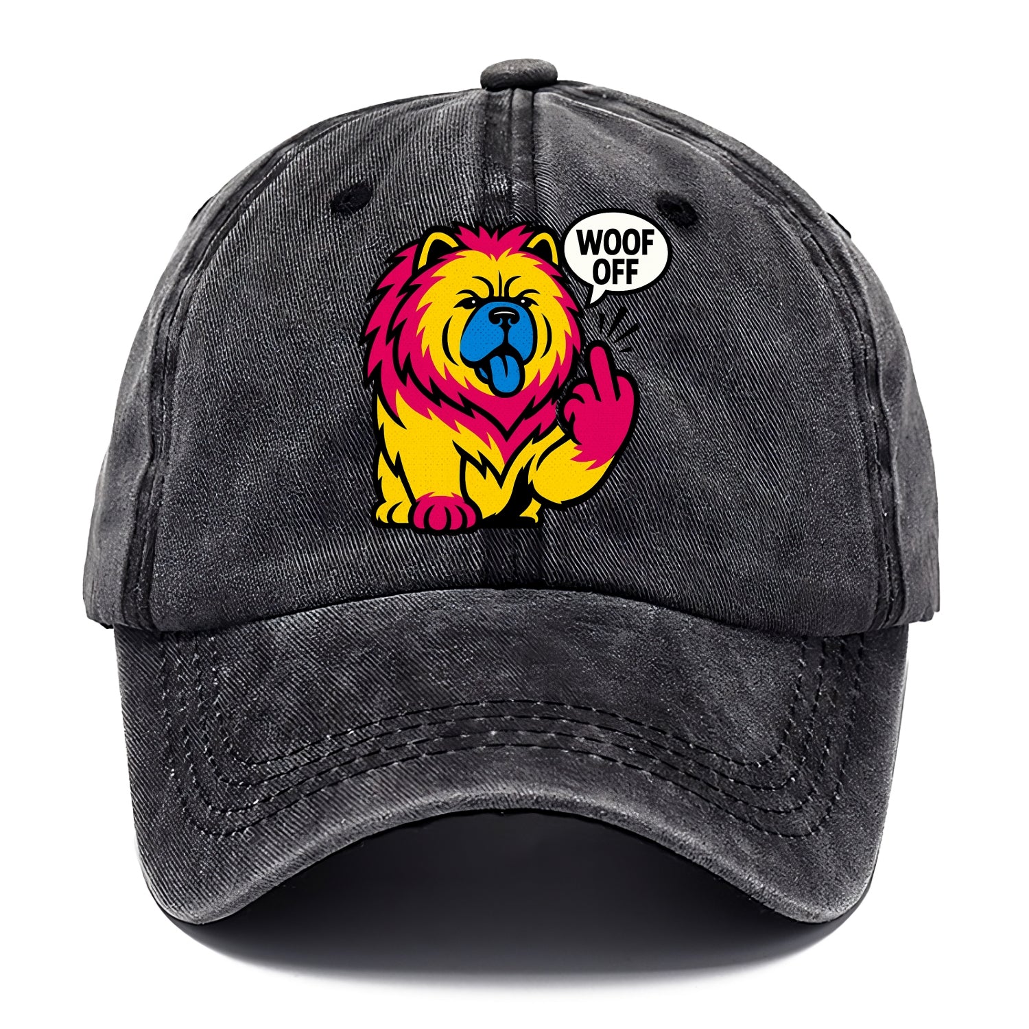 Chow Chow with lion mane and blue-black tongue, fluffy dignified paw up with sass - Classic Cap - Graphite