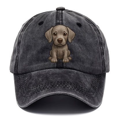 Baby Weimaraner Puppy - silver-gray coat, amber eyes, sleek body, front-facing, ghost - Classic Cap - Graphite