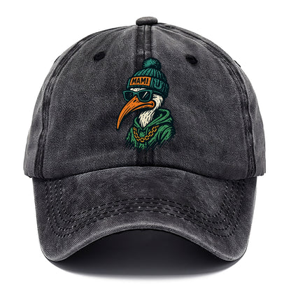 Coral Gables Ibis wearing Miami beanie with U patch - Classic Cap - Graphite