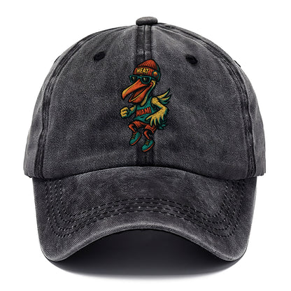 Miami Pelican wearing Heat beanie with sunset patch and wayfarer sunglasses - Classic Cap - Graphite