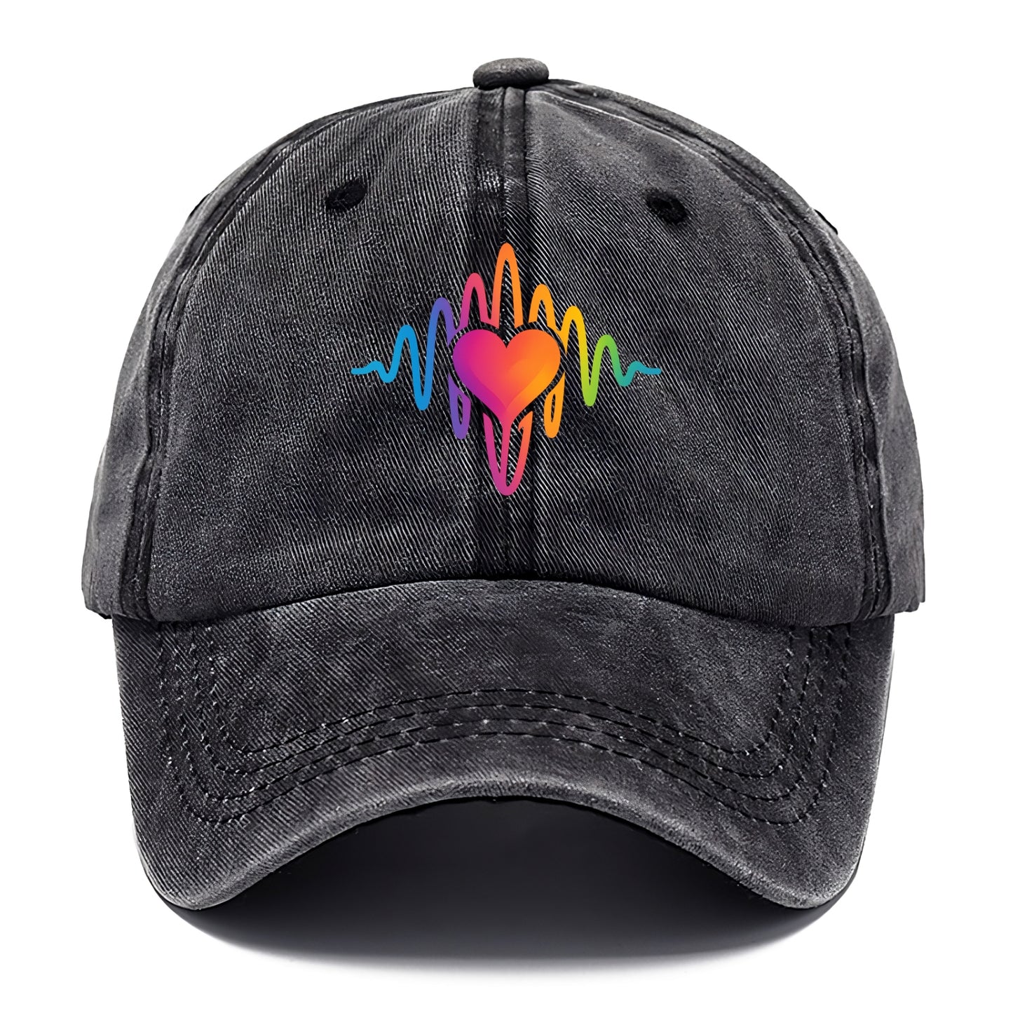 Love Frequency - Sound waves in rainbow Classic Cap - Graphite