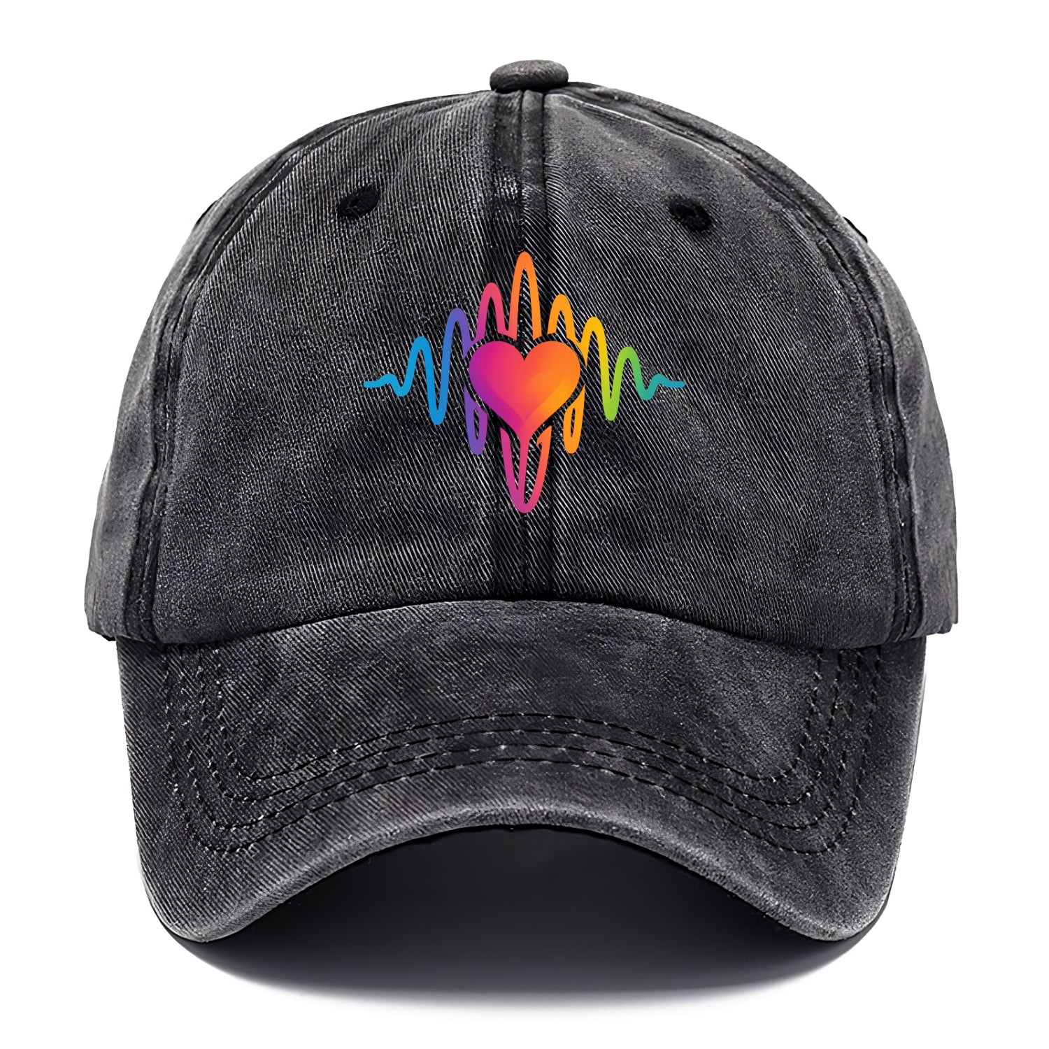 Love Frequency - Sound waves in rainbow Classic Cap - Graphite