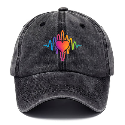 Love Frequency - Sound waves in rainbow Classic Cap - Graphite
