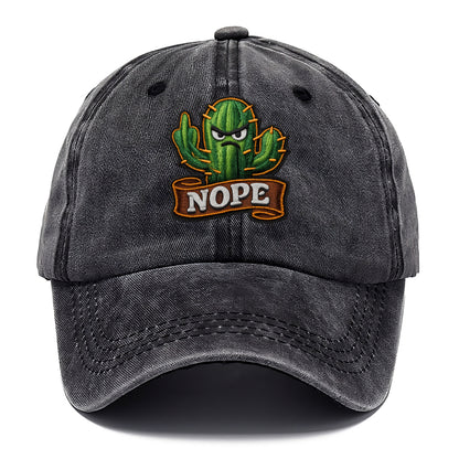 NOPE CACTUS - cactus with attitude in green , prickly personality - Classic Cap - Graphite