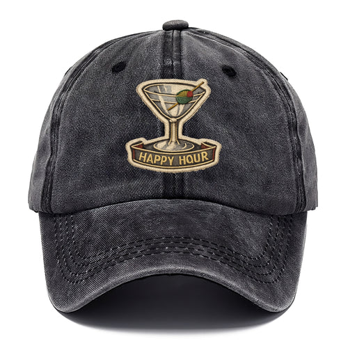 COCKTAIL MARTINI - martini glass with olive in silver and green , happy hour - Classic Cap