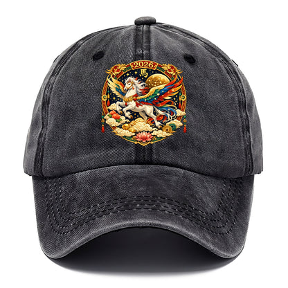 CELESTIAL HORSE | Heavenly horse among clouds and stars | Wings of flowing energy - Classic Cap - Graphite