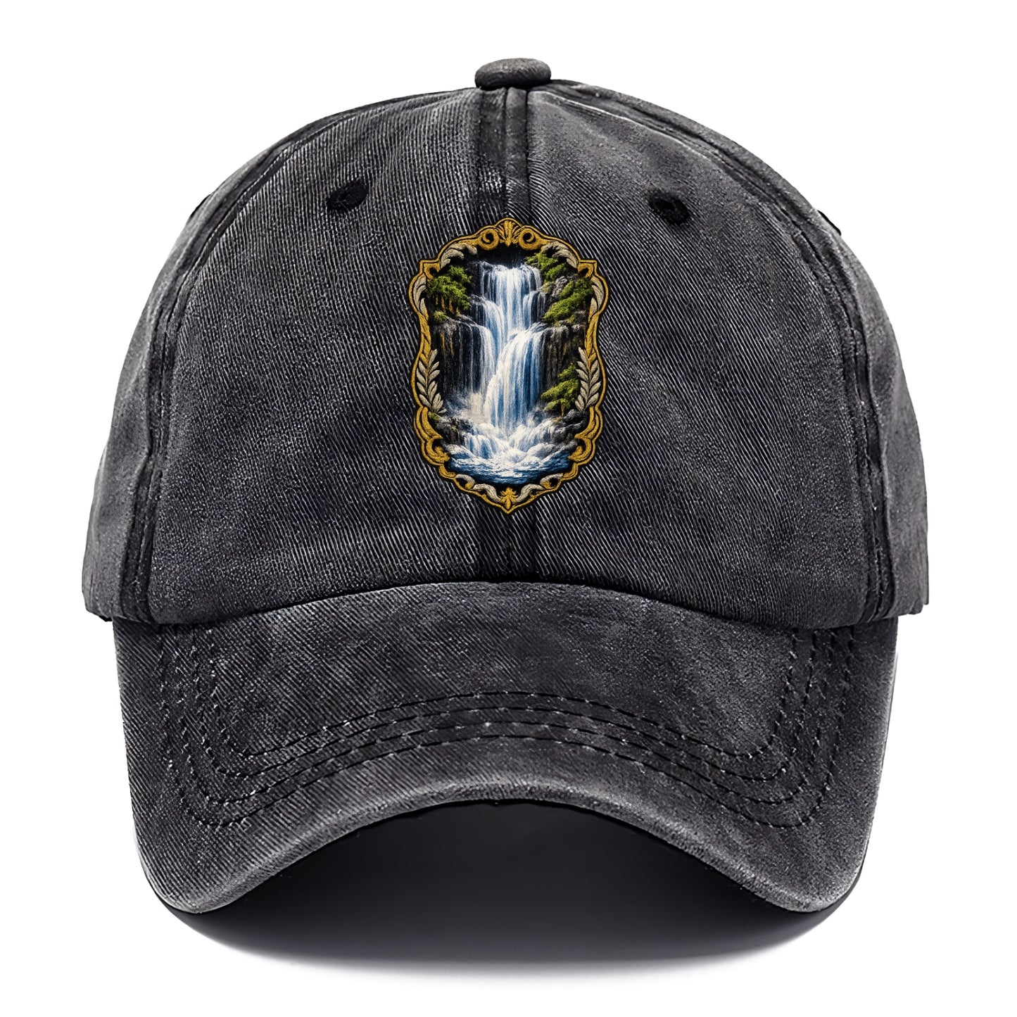 WATERFALL CASCADE - falling water with mist in blue and white , nature wonder - Classic Cap - Graphite