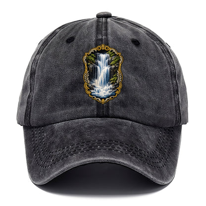 WATERFALL CASCADE - falling water with mist in blue and white , nature wonder - Classic Cap - Graphite