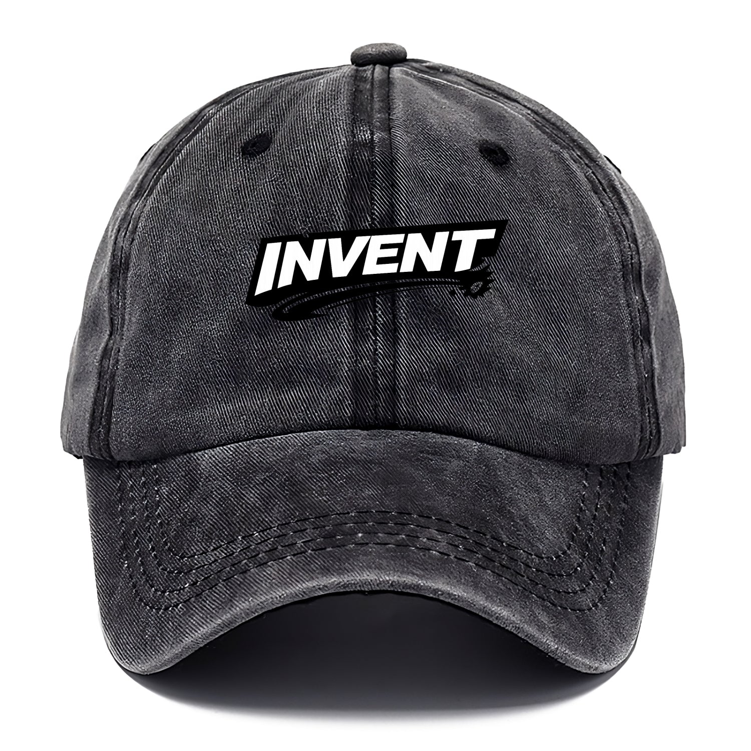 Bold typography design - "INVENT" - creating new things, originating - Classic Cap - Graphite