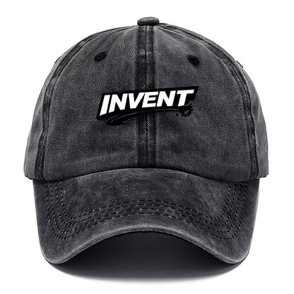 Bold typography design - "INVENT" - creating new things, originating - Classic Cap - Graphite