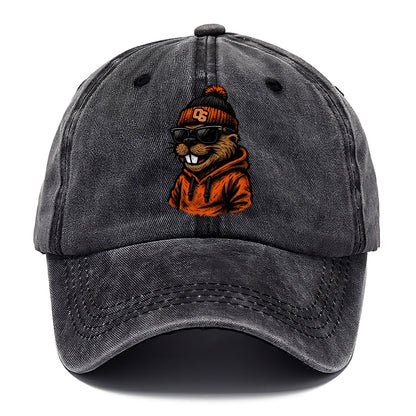 Corvallis Beaver wearing Oregon State beanie with OS patch - Classic Cap - Graphite