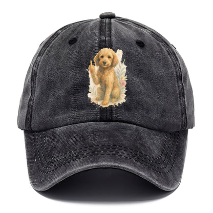 Labradoodle hypoallergenic with wavy coat, intelligent eyes, paw raised - Classic Cap - Graphite