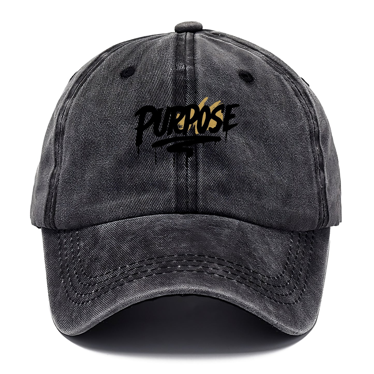 Bold typography design - "PURPOSE" - reason for being - Classic Cap - Graphite