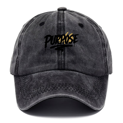 Bold typography design - "PURPOSE" - reason for being - Classic Cap - Graphite
