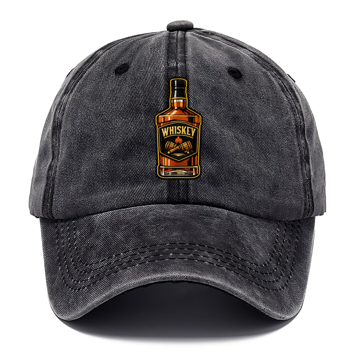 WHISKEY BOTTLE - bourbon bottle in amber and gold , spirits connoisseur - Classic Cap - Graphite