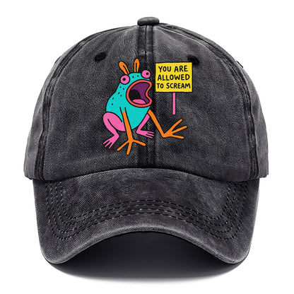 YOU ARE ALLOWED TO SCREAM | Open-mouthed frog mid-scream - Classic Cap - Graphite