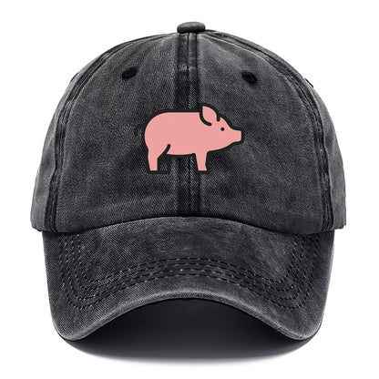 Pig - Pink farm pig flat side profile - Classic Cap - Graphite