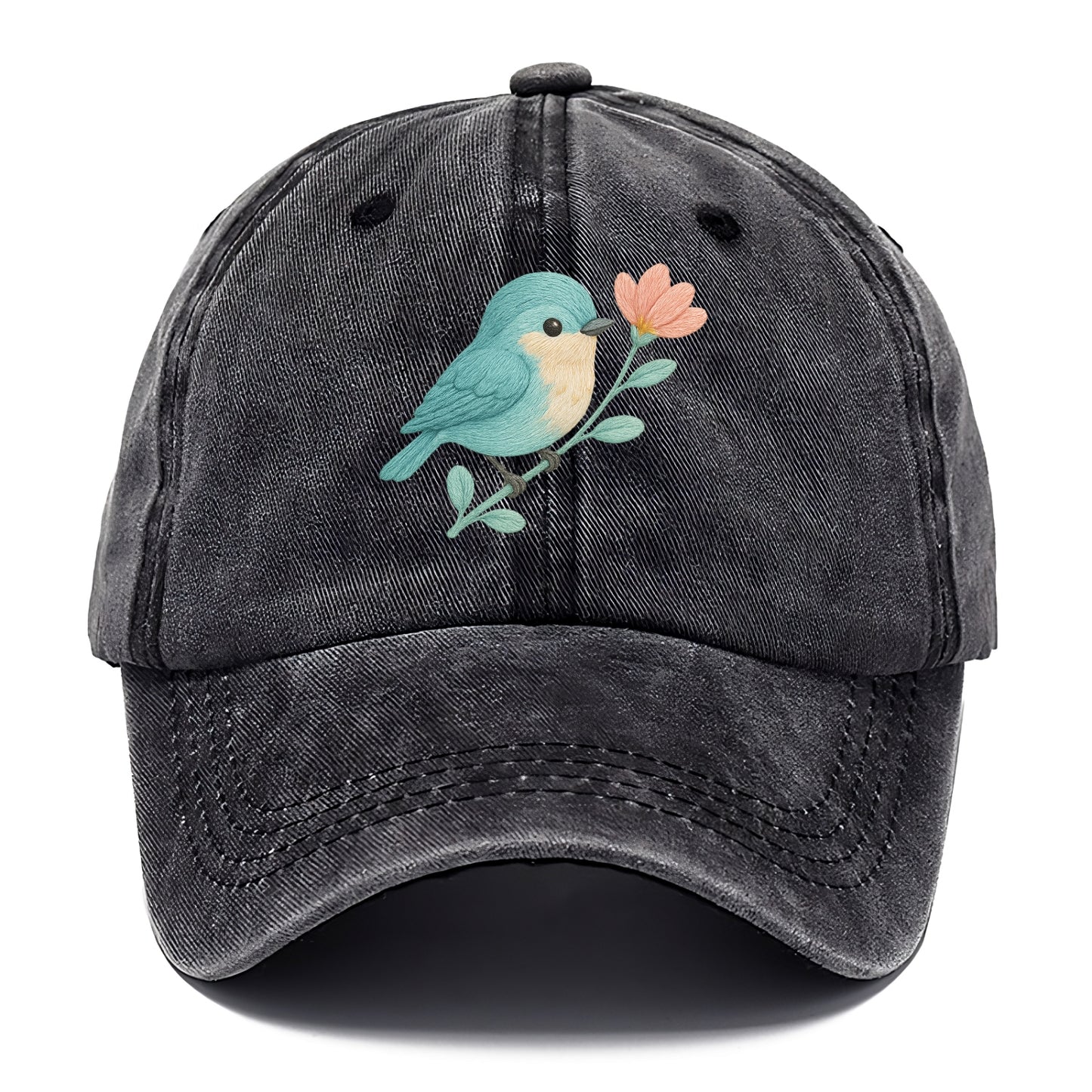 Aqua Chickadee - Classic Cap - Graphite