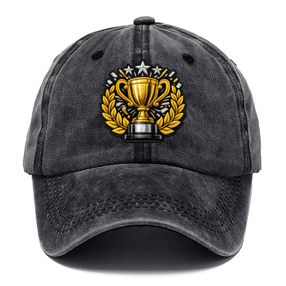 Embroidered patch design - CHAMPIONSHIP TROPHY - golden trophy cup with laurels in - Classic Cap - Graphite