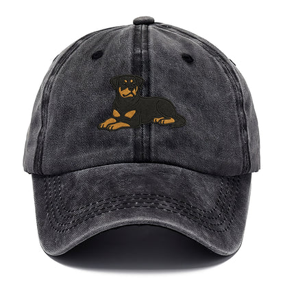 Rottweiler - Black and tan relaxed lying Classic Cap - Graphite
