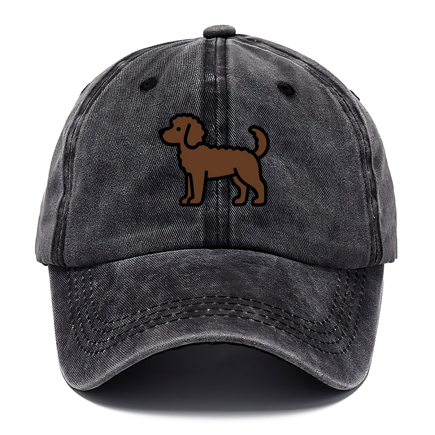 Labradoodle - Chocolate curly flat side profile - Classic Cap - Graphite