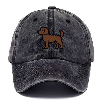 Labradoodle - Chocolate curly flat side profile - Classic Cap - Graphite