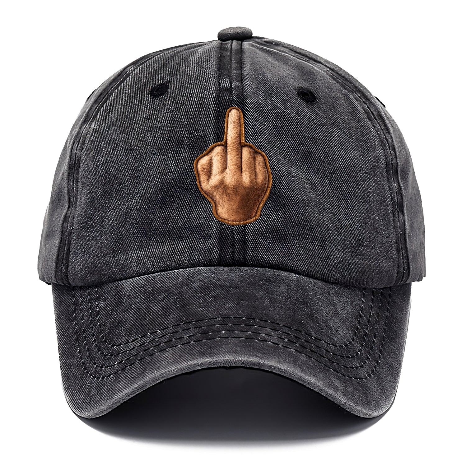 MIDDLE FINGER - hand gesture in skin tone , attitude - Classic Cap - Graphite