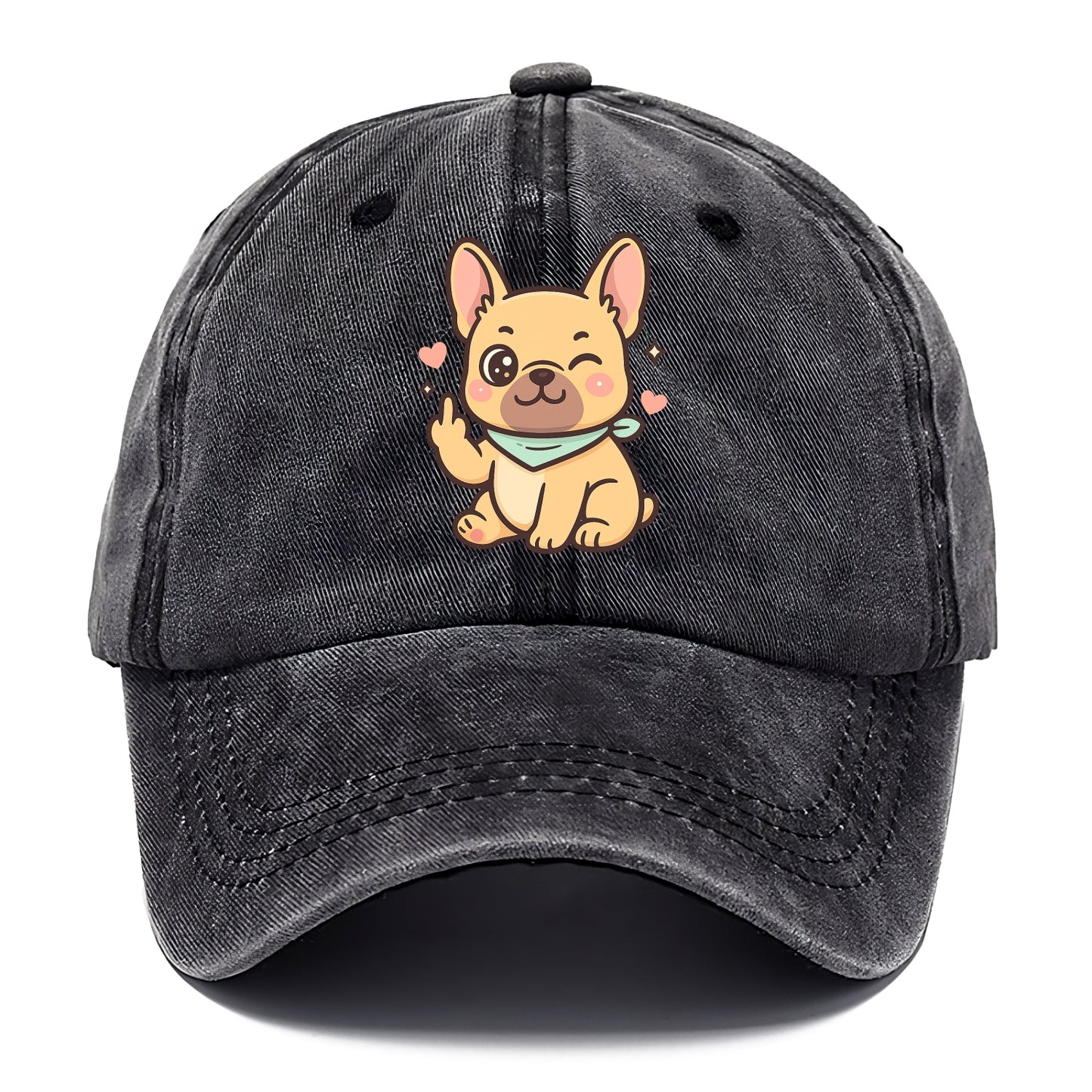 French Bulldog sitting with bat ears up, strong paw with sass - Classic Cap - Graphite